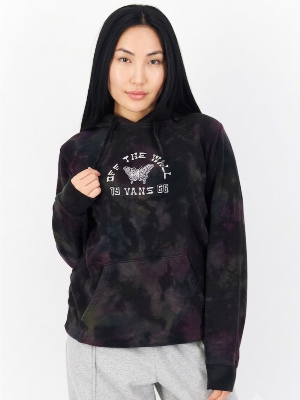 Vans Black & Purple Tie-Dye Crewneck Hoodie